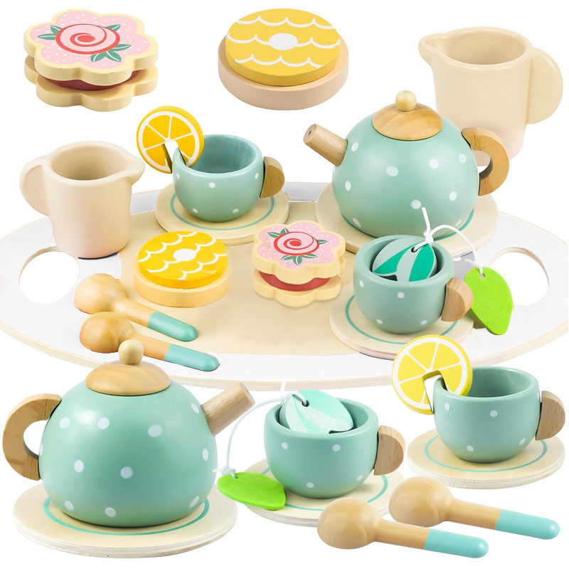 Baby Food Under 1 Year - Juego de té de madera para