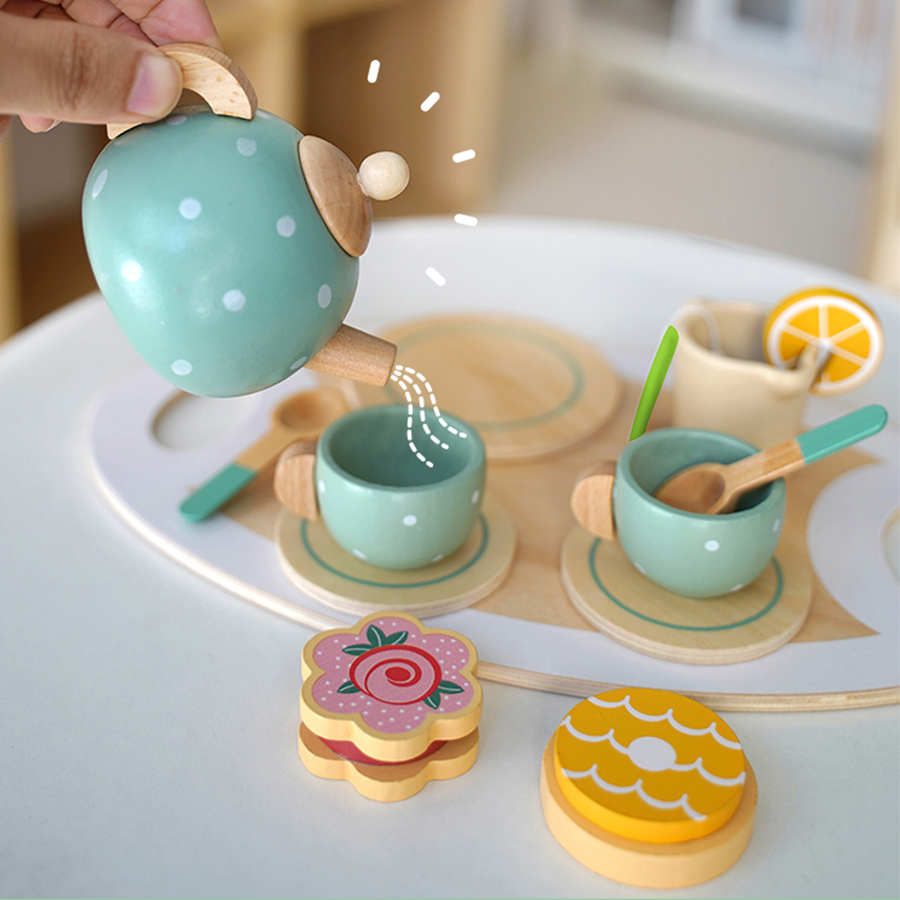 Juego de té de madera para niñ - Baby Food Under 1 Year reseña y precio