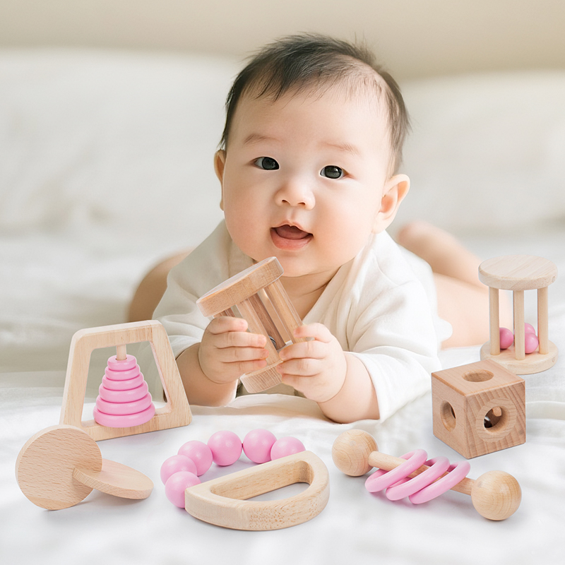 Juguetes de madera Montessori, - Baby Food Under 1 Year reseña y precio